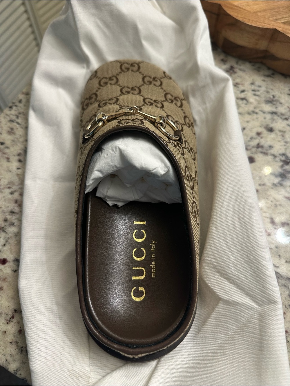 Gucci Brown GG Canvas Horsebit Mule - Picture 4 of 8